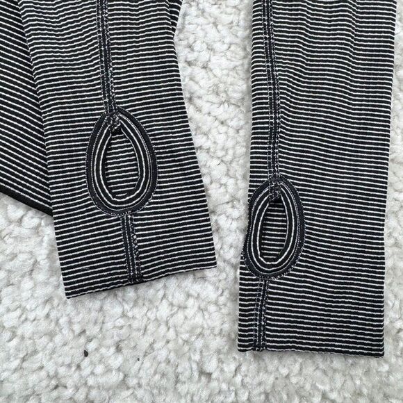 Lululemon Swiftly Tech Long Sleeve Shirt Black White Striped - Picture 6 of 9